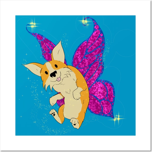Corgifly Fly By Wall Art by Dave